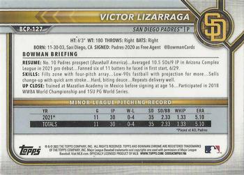 2022 Bowman - Chrome Prospects #BCP-127 Victor Lizarraga Back