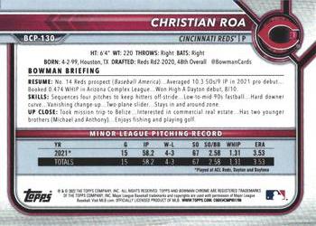 2022 Bowman - Chrome Prospects #BCP-130 Christian Roa Back