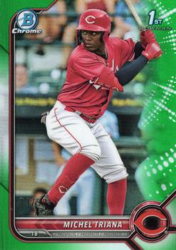 2022 Bowman - Chrome Prospects Green Refractor #BCP-75 Michel Triana Front