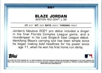 2022 Bowman - Bowman in 3D #B3D-7 Blaze Jordan Back