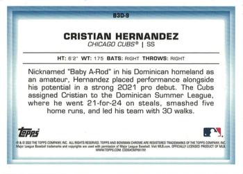 2022 Bowman - Bowman in 3D #B3D-9 Cristian Hernandez Back