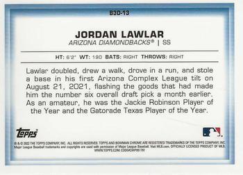 2022 Bowman - Bowman in 3D #B3D-13 Jordan Lawlar Back