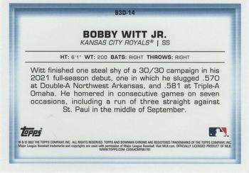 2022 Bowman - Bowman in 3D #B3D-14 Bobby Witt Jr. Back