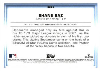 2022 Bowman - Bowman in 3D Gold Refractor #B3D-5 Shane Baz Back