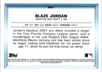 2022 Bowman - Bowman in 3D Gold Refractor #B3D-7 Blaze Jordan Back