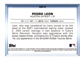 2022 Bowman - Bowman in 3D Red Refractor #B3D-18 Pedro Leon Back