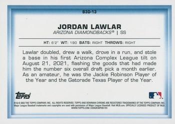 2022 Bowman - Bowman in 3D SuperFractor #B3D-13 Jordan Lawlar Back