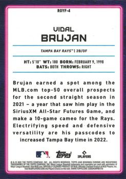 2022 Bowman - Rookie of the Year Favorites #ROYF-4 Vidal Brujan Back