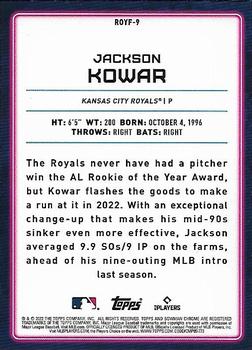 2022 Bowman - Rookie of the Year Favorites #ROYF-9 Jackson Kowar Back
