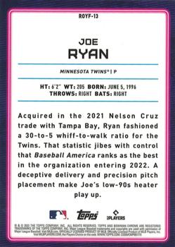 2022 Bowman - Rookie of the Year Favorites #ROYF-13 Joe Ryan Back
