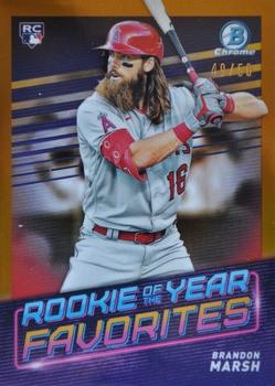 2022 Bowman - Rookie of the Year Favorites Gold Refractor #ROYF-3 Brandon Marsh Front