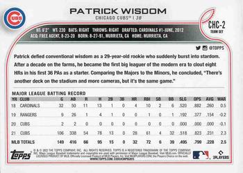 2022 Topps Chicago Cubs #CHC-2 Patrick Wisdom Back