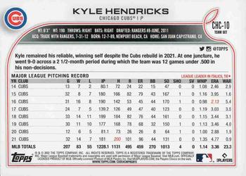 2022 Topps Chicago Cubs #CHC-10 Kyle Hendricks Back