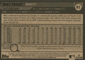 2021 Topps Big League - Blaster Box Cards #B1 Mike Trout Back