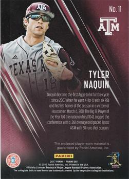 2017 Panini Day College Materials - Galactic #11 Tyler Naquin Back