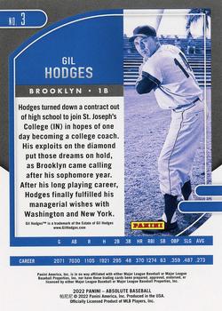 2022 Panini Absolute #3 Gil Hodges Back