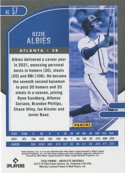 2022 Panini Absolute #57 Ozzie Albies Back