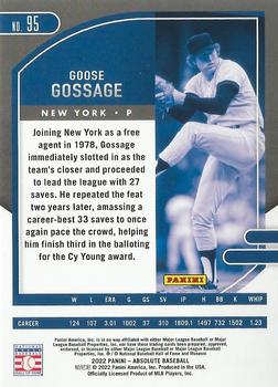 2022 Panini Absolute #95 Goose Gossage Back