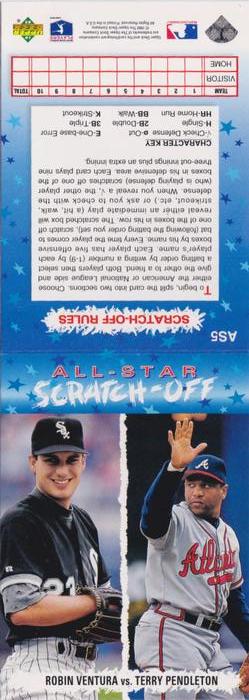 1993 Upper Deck Fun Pack - All-Star Scratch-Off #AS5 Robin Ventura / Terry Pendleton Front