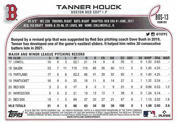2022 Topps Boston Red Sox #BOS-13 Tanner Houck Back