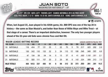 2022 Topps Washington Nationals #WAS-1 Juan Soto Back