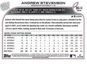 2022 Topps Washington Nationals #WAS-14 Andrew Stevenson Back