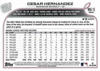 2022 Topps Washington Nationals #WAS-15 Cesar Hernandez Back