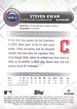 2022 Bowman Sterling #BSR-3 Steven Kwan Back