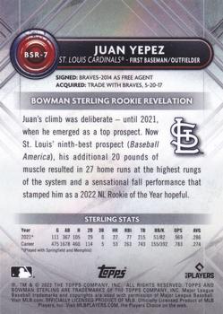 2022 Bowman Sterling #BSR-7 Juan Yepez Back