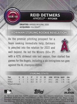2022 Bowman Sterling #BSR-18 Reid Detmers Back