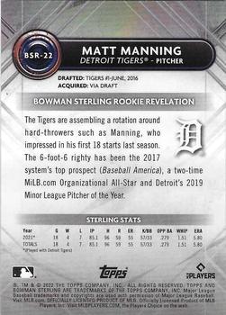 2022 Bowman Sterling #BSR-22 Matt Manning Back