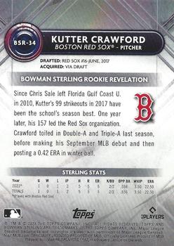 2022 Bowman Sterling #BSR-34 Kutter Crawford Back