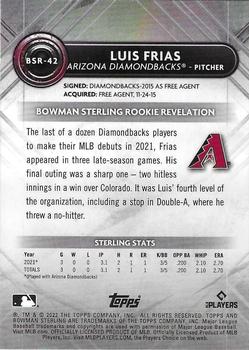 2022 Bowman Sterling #BSR-42 Luis Frias Back