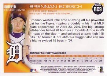 2010 Topps - Rookies #RC9 Brennan Boesch Back