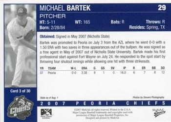 2007 MultiAd Peoria Chiefs Update #3 Michael Bartek Back