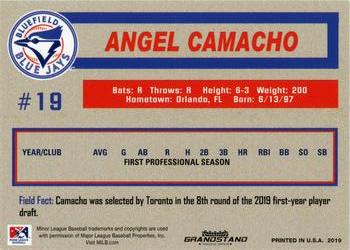 2019 Grandstand Bluefield Blue Jays #NNO Angel Camacho Back