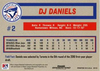 2019 Grandstand Bluefield Blue Jays #NNO D.J. Daniels Back
