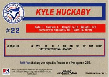 2019 Grandstand Bluefield Blue Jays #NNO Kyle Huckaby Back