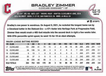 2022 Topps Cleveland Guardians #CLE-15 Bradley Zimmer Back