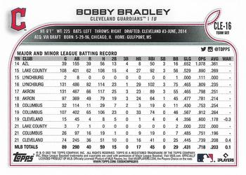 2022 Topps Cleveland Guardians #CLE-16 Bobby Bradley Back