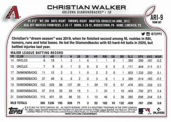 2022 Topps Arizona Diamondbacks #ARI-9 Christian Walker Back