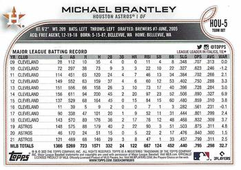 2022 Topps Houston Astros #HOU-5 Michael Brantley Back