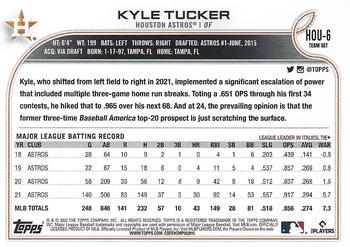 2022 Topps Houston Astros #HOU-6 Kyle Tucker Back