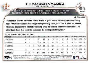 2022 Topps Houston Astros #HOU-10 Framber Valdez Back