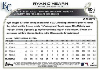 2022 Topps Kansas City Royals #KC-8 Ryan O'Hearn Back