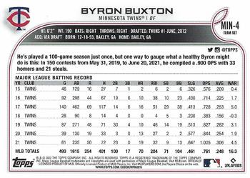 2022 Topps Minnesota Twins #MIN-4 Byron Buxton Back