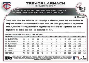 2022 Topps Minnesota Twins #MIN-8 Trevor Larnach Back