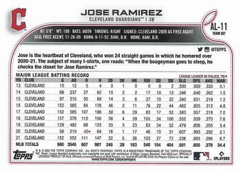 2022 Topps American League All-Stars #AL-11 Jose Ramirez Back
