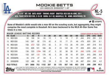 2022 Topps National League All-Stars #NL-5 Mookie Betts Back