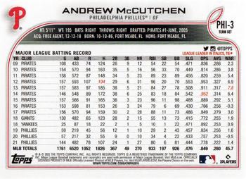 2022 Topps Philadelphia Phillies #PHI-3 Andrew McCutchen Back